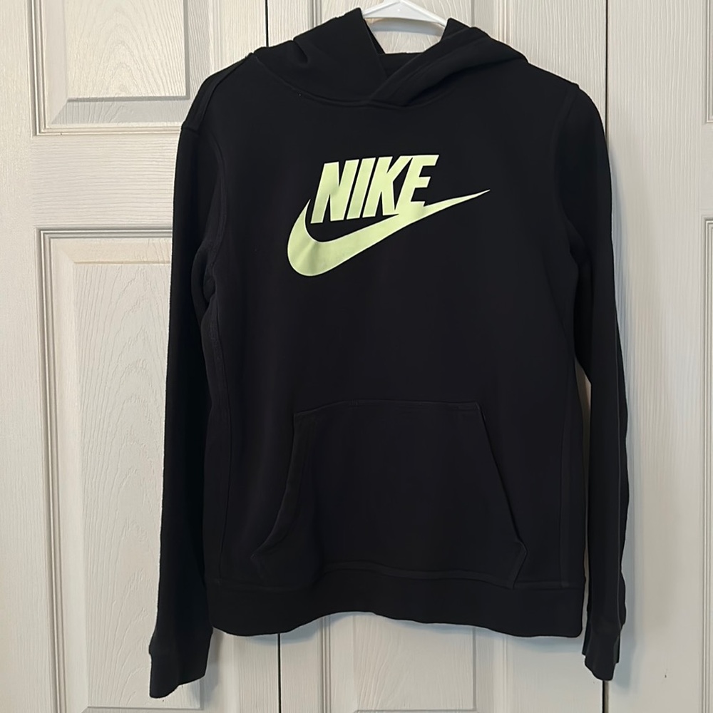 Nike youth hoodie. Black and neon green size XL.